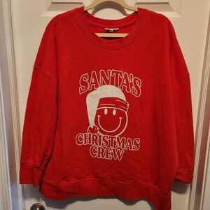 Maurices Red Santa's Christmas Crew Graphic Sweatshirt